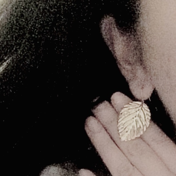 Golden Leaf Autumn Fall Textured Veined Leaves Nature Sparkly Boho Hippie Dangle - Picture 16 of 16